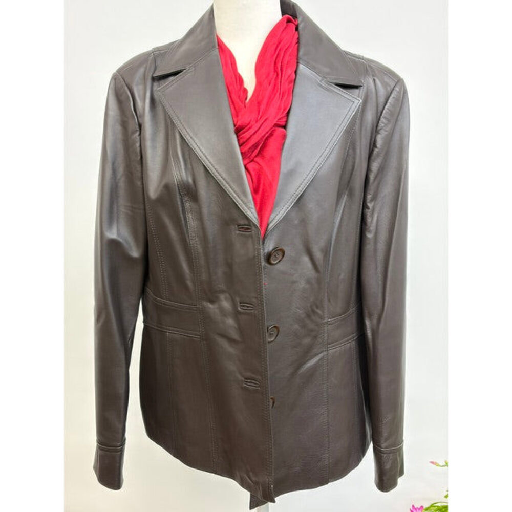 East Fifth black blazer in supple leather, size XL